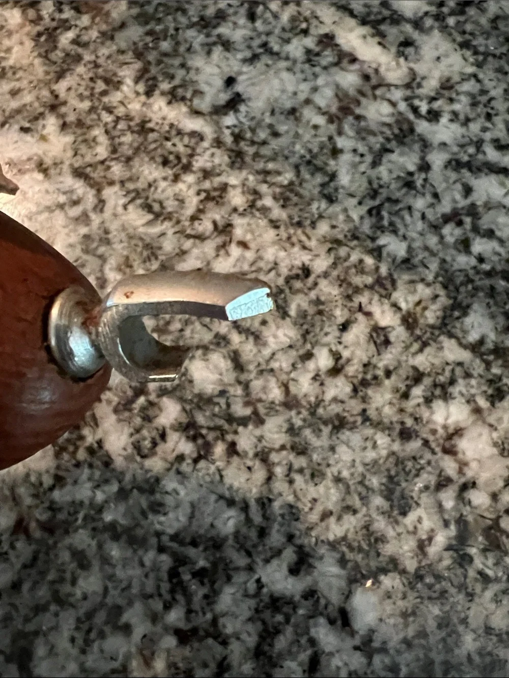 Source Unknown Brown Wooden Bird Toy with Beige Felt Accents and Metal Clip